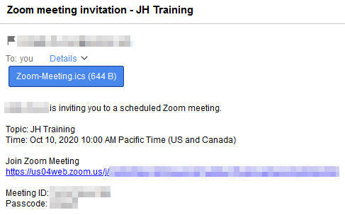 zoom meeting invite